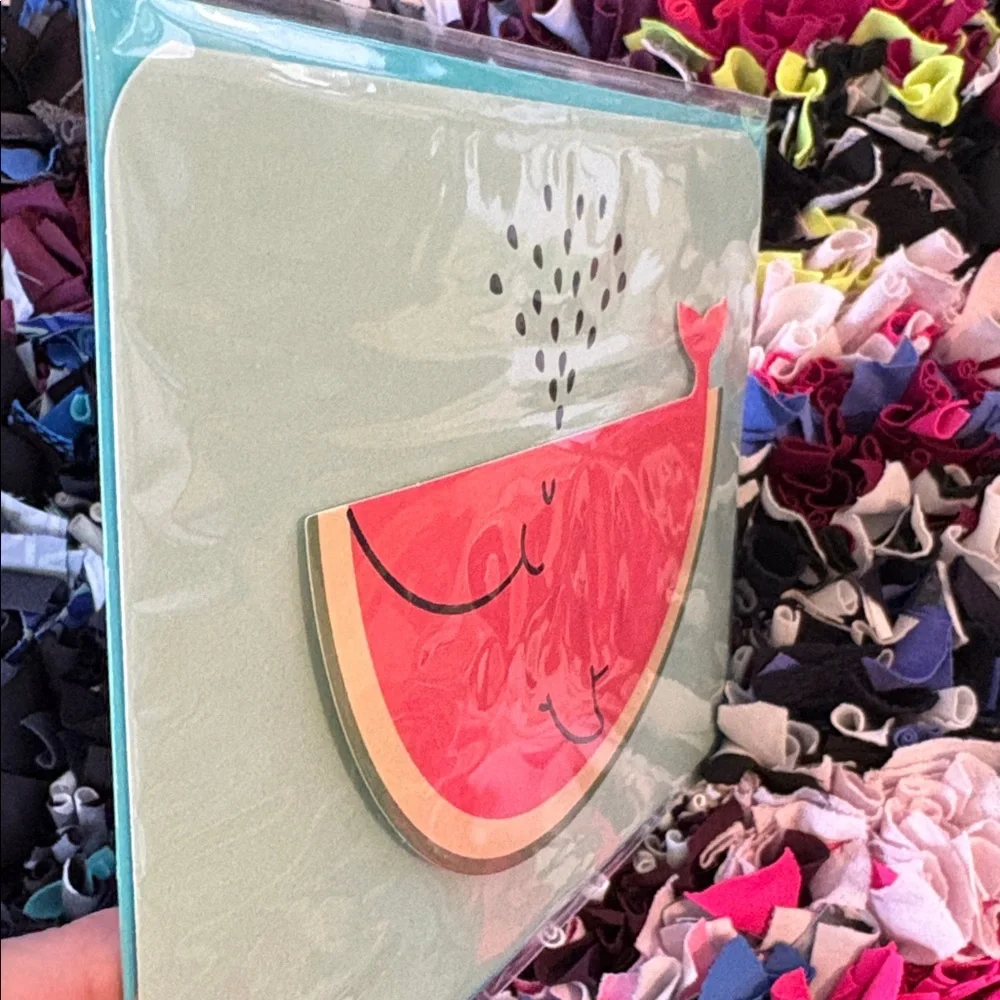 🆕Papyrus Die Cut Wood Watermelon Whale Greeting Card